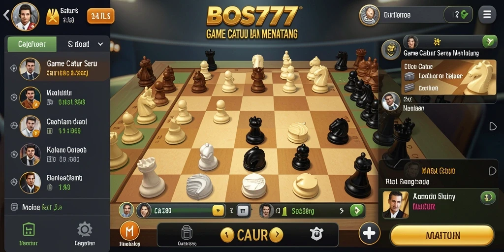 Antarmuka BOS777 yang menarik dan interaktif untuk permainan Catur.