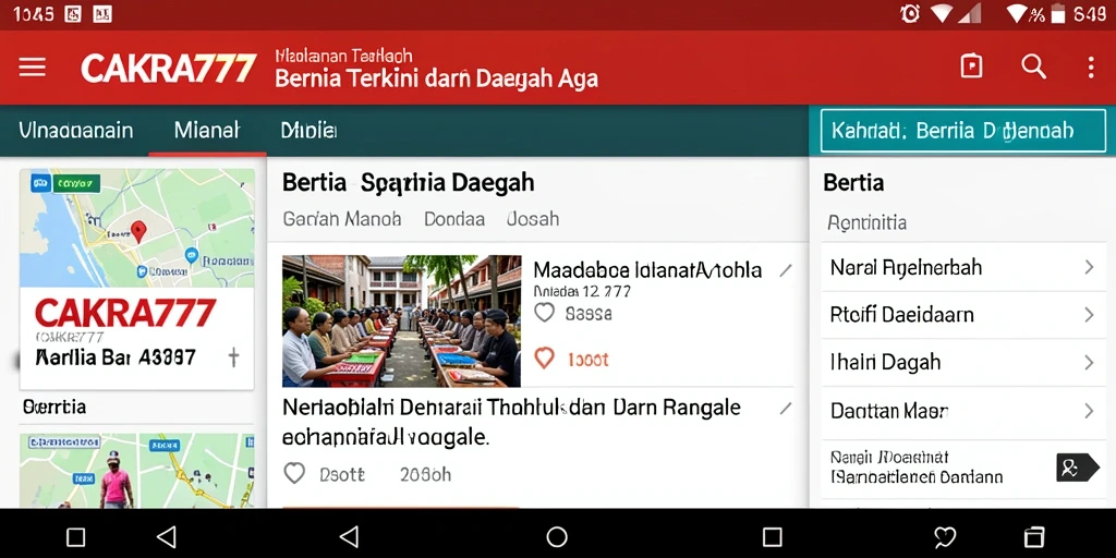 Tampilan antarmuka CAKRA777 yang user-friendly dan informatif.