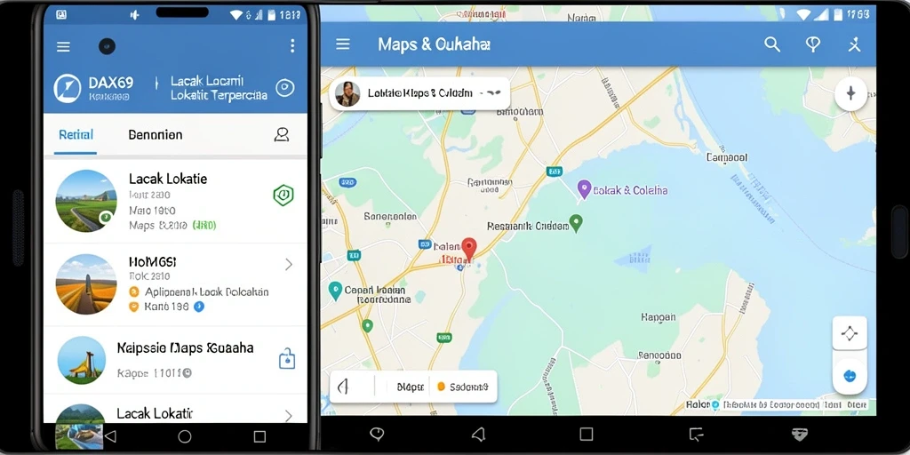 Antarmuka DAX69 yang sederhana dan fungsional untuk lacak lokasi.