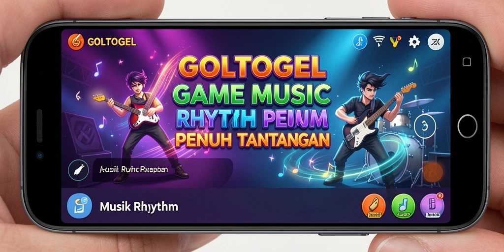 Antarmuka GOLTOGEL yang interaktif dan penuh warna pada saat bermain.