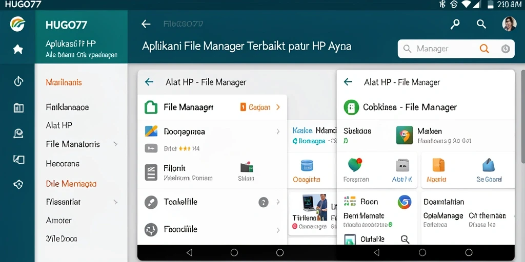 Tampilan antarmuka HUGO77 sebagai aplikasi File Manager yang efisien.