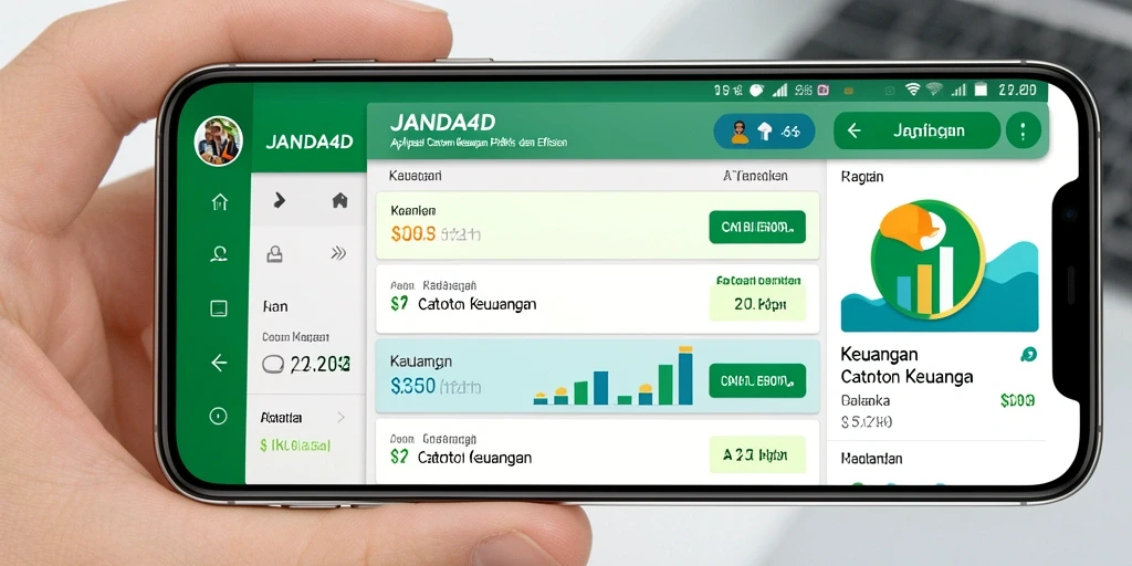 Tampilan antarmuka pengguna aplikasi JANDA4D untuk Catatan Keuangan.