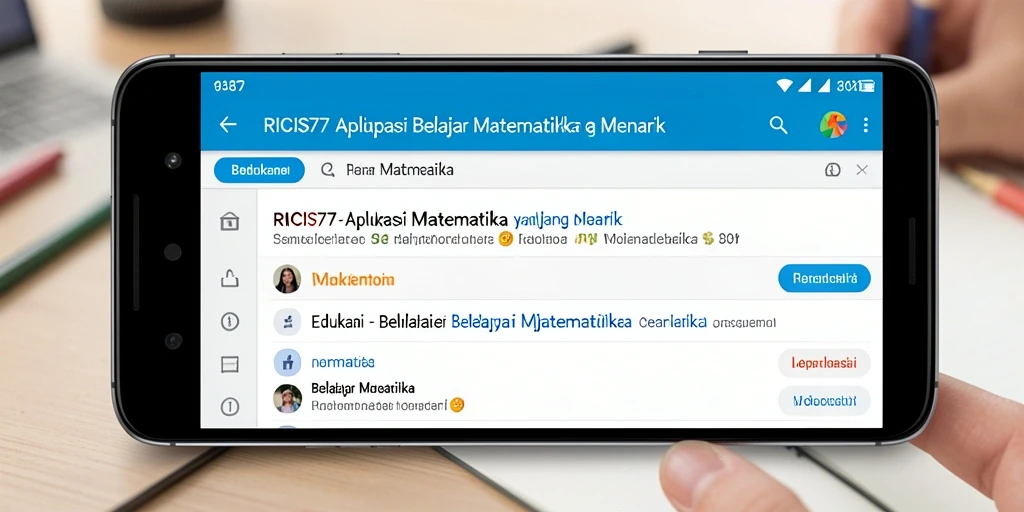 Tampilan antarmuka aplikasi RICIS77 untuk Belajar Matematika.