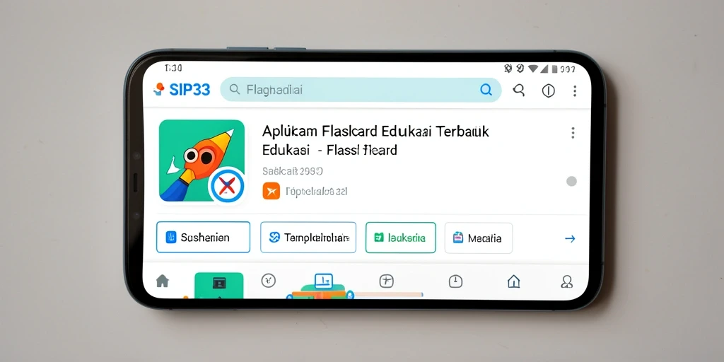 Tampilan antarmuka aplikasi Flashcard SIP33 yang menarik dan mudah digunakan.